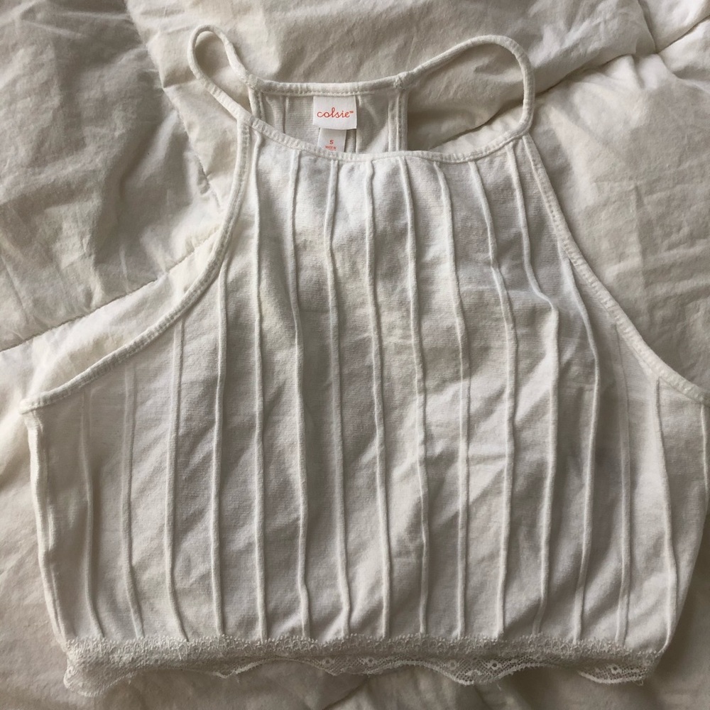 Colsie high neck lounge crop top